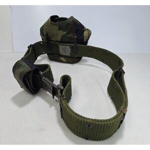 US Military Army Web Belt Canteen Pouch Additional Alice Clips Camoflauge